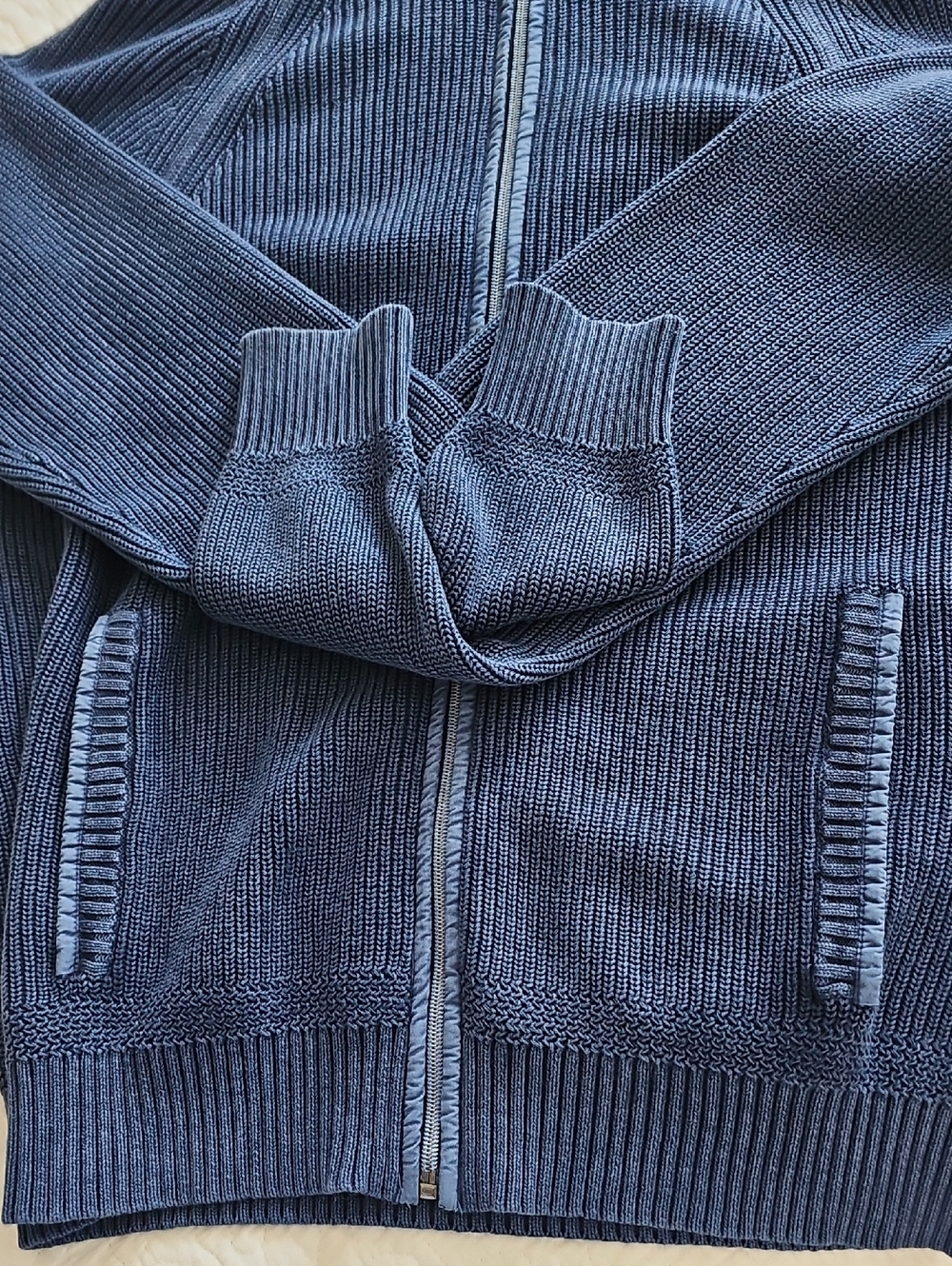 Tommy Bahama Men's Large Full Zip Ribbed Knit Sweater Jacket EUC - Picture 9 of 14